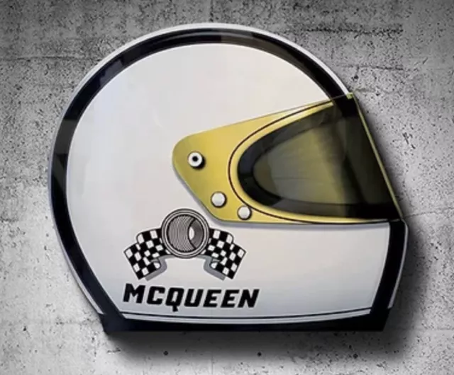 steve mcqueen RACING Helmet Style Sign lemans daytona f1