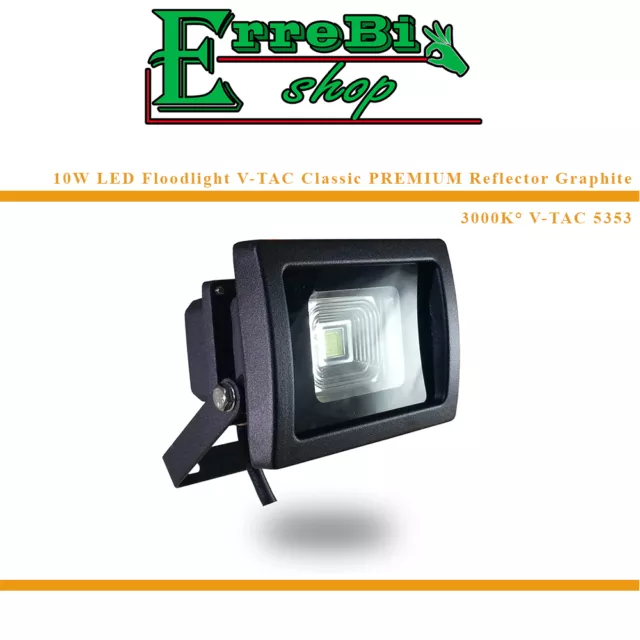 Projecteur Floodlight Led Cob 10W 3000K Ip65 Éclairage Extérieur V-Tac 5353