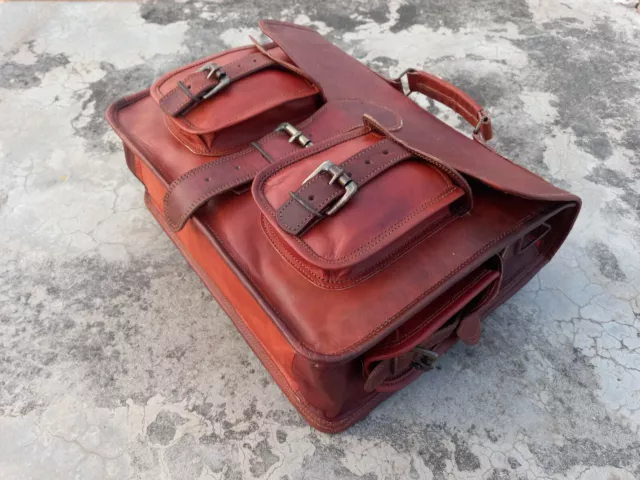 MESSENGER BAG MEN'S Leather Shoulder Handbag Briefcase Work Laptop Bags ...