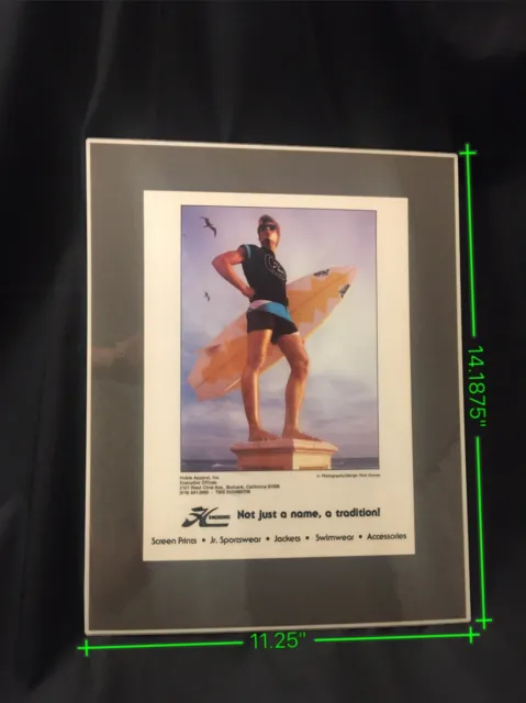 Vintage Hobie Apparel Beach Surfing 1980s Advertising Laminated Photo