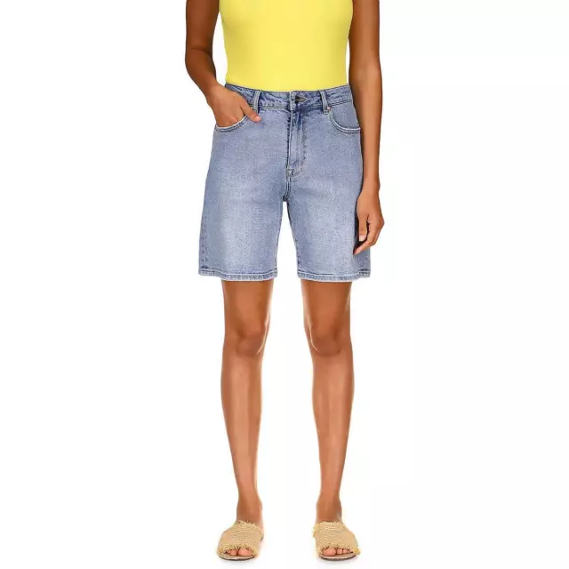 Sanctuary Womens Distressed Bermuda Mid-Rise Denim Shorts BHFO 2153