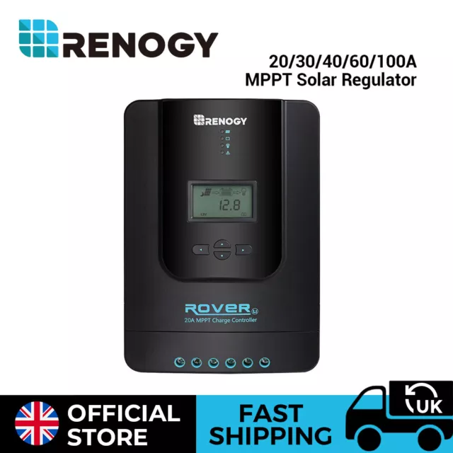 Renogy 20A30A40A60A100A MPPT Solar Charge Controller Rover Li 12V24V Regulator