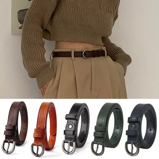 Luxury Design Leather Belt Versatile Jeans Belt Chic Thin Waist Strap