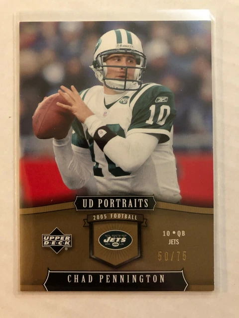 Chad Pennington 2005 Upper Deck UD Portraits GOLD #D 50 /75 New York Jets