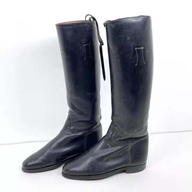 Super Regent Black Leather Long Riding Boots Style 4705 Size 6.5