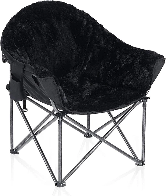 ALPHA CAMP Silla de luna Campamento Silla plegable portátil felpa Silla platillo luna