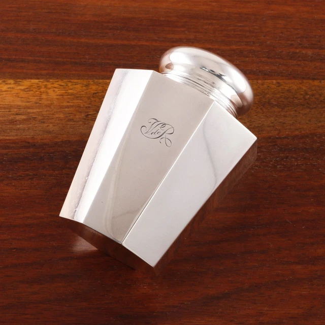 Tiffany & Co. Art Deco Sterling Silver Tea Caddy Octagonally Faceted 1910-47