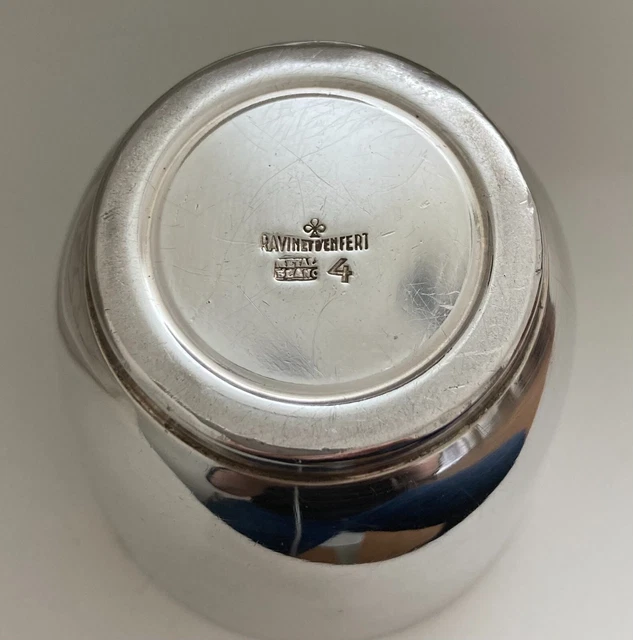 Ancienne timbale et coquetier métal argenté Ravinet d’Enfert