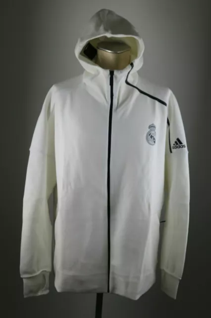 Real Madrid adidas RM TR PZ HOOD jacket size XXL white ZNE NEW jacket 2XL