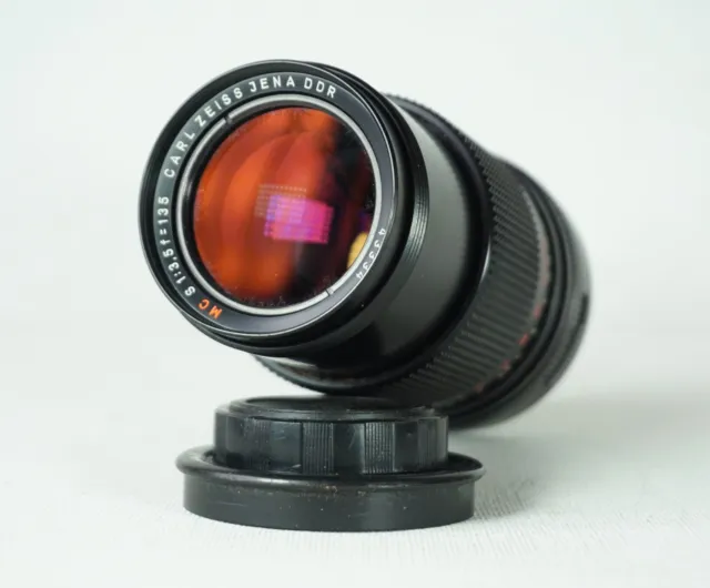 Carl Zeiss Jena DDR MC S 1:3.5 f=135mm Camera Lens M42 Screw Mount & caps