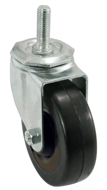 Shepherd Hardware 9023 4-Inch Soft Rubber Swivel Stem Caster, 1/2-Inch Stem D...