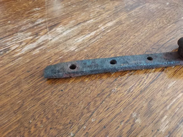 OLD 18th 19th Century Antique Wrought Iron Hand Forged Barn Shed Door Hinge 2