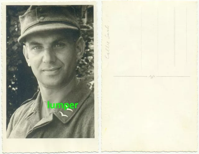2. WK Fotokarte, Soldat Wehrmacht Luftwaffe, Baschlikmütze, Calbe Saale