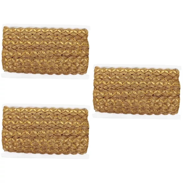 3 Pack Wavy Sequin Lace Bobby Decorative Hair Headbands Ribbon