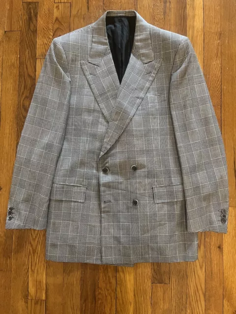 Vintage Brioni Double Breasted Jacket 40 Italy Wool