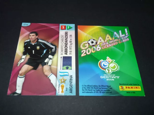 R. Abbondanzieri Argentina Panini Card Football Germany 2006 Wm Fifa World Cup