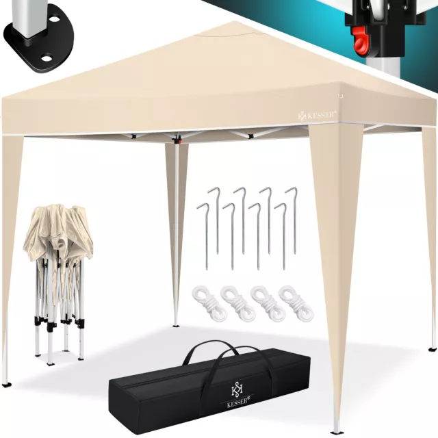 RETOURE Pavillon 3x3m | Pop-Up Klicksystem | Faltpavillon | Gartenzelt Grau