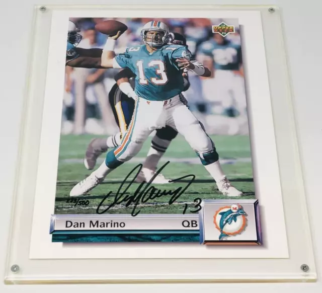 Upper Deck Authenticated Memorabilia 12x10 Photo Card Dan Marino Autograph