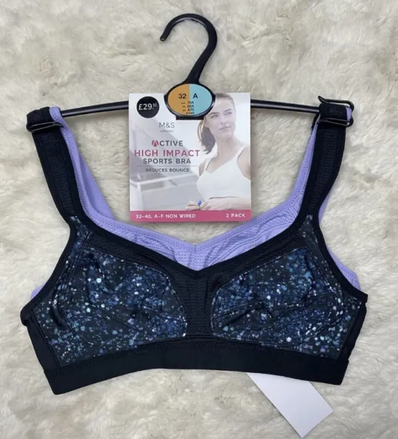 M&S ACTIVE EXTRA High Impact Sports Bra Size 32 D DD 34A New Tags £18.95 -  PicClick UK