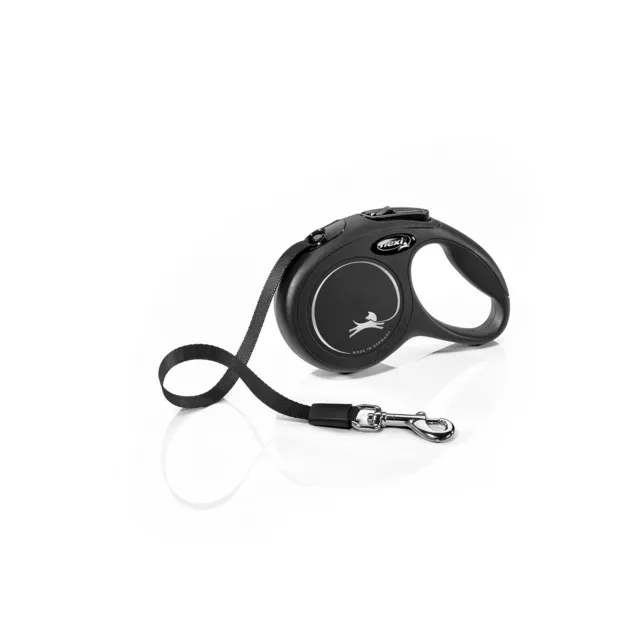 Flexi New Classic Tape Black Extra Small 3m Retractable Dog Leash/Lead for dogs