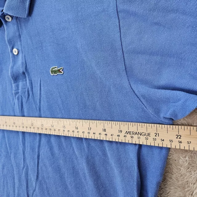 LACOSTE GOLF POLO Shirt Crocodile Logo Blue 100% Cotton Short Sleeve ...