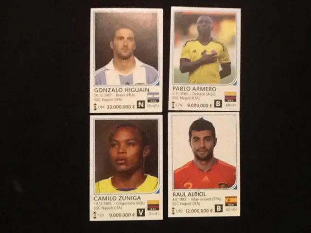 4 x SSC Napoli Rafo World Cup Brazil 2014 football stickers