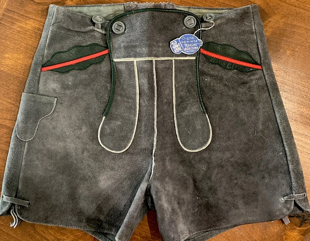 Child's Boys Vintage Lederhosen German Bavarian Leather Shorts Oktoberfest