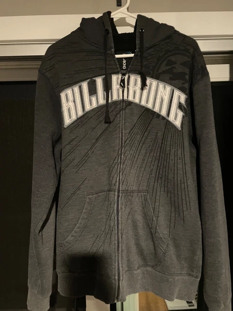 Billabong Sherpa Lined Hoodie Mens Large Dark Gray Thick Heavy Hooded Jacket