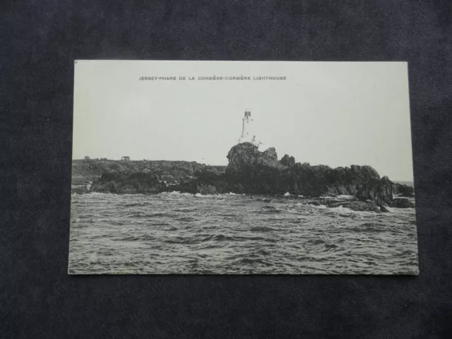 Very Old Postcard Jersey-Phare de la Corbière Lighthouse Jersey, Channel Islands