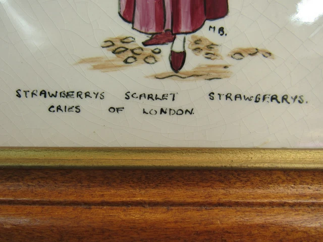 Vintage English Tile 6x6 Cries Of London Ceramic STRAWBERRIES 3