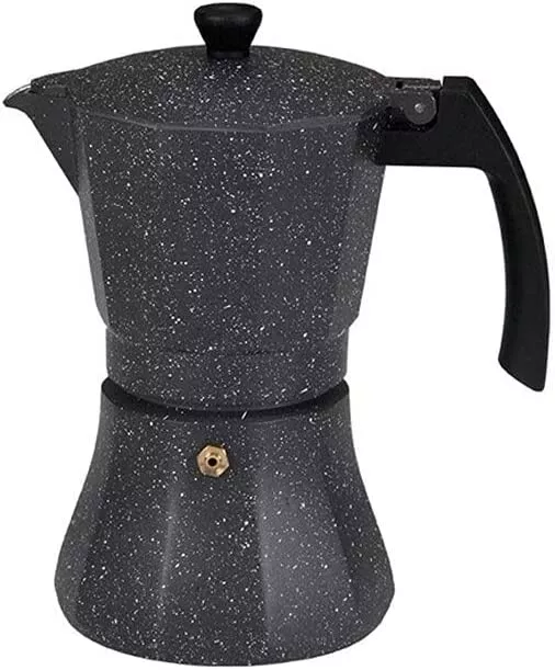 Cafetière Moka Café Expresso Noir Mat Mesure 9 Tasses Reb