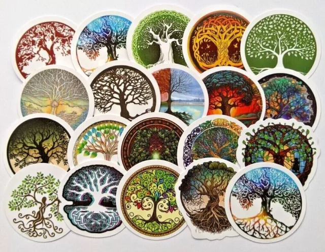 Tree Of Life Stickers 20/50/100 Waterproof Vinyl Sticker For Water Bottle Laptop