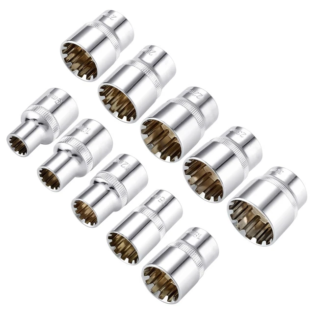 Slotted Ratchet or Extension Drive Locks 12 Point Socket Bit for Ratchet Wrench