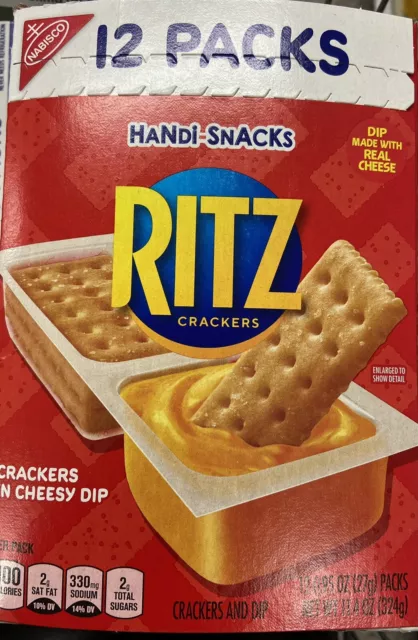 24 Pkgs Nabisco Handi Snacks Ritz Crackers N Cheesy Dip Cheese 0.95 oz Ea