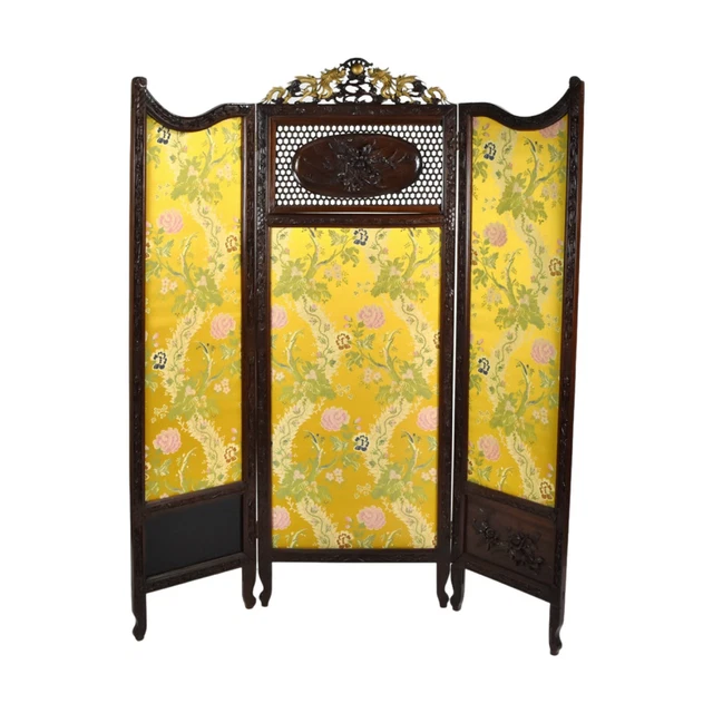 Vintage Chinese Carved Dragon Dressing Screen Room Divider