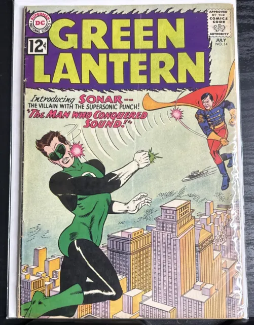 Green Lantern #14 - Dc 1962 - 1St App & Origin Sonar - Vg