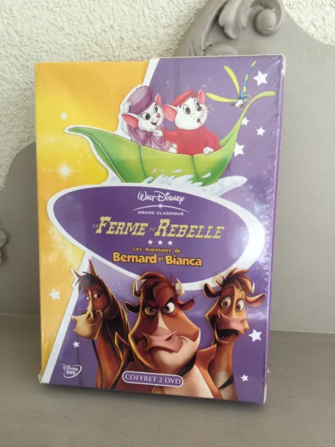 Coffret-2 DVD-La ferme se rebelle-Les aventures de Bernard et bianca-Disney-neuf