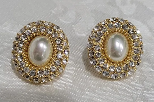 Rhinestone Pierced Earrings (Authentic Pre-Owned) – The Lady Bag
