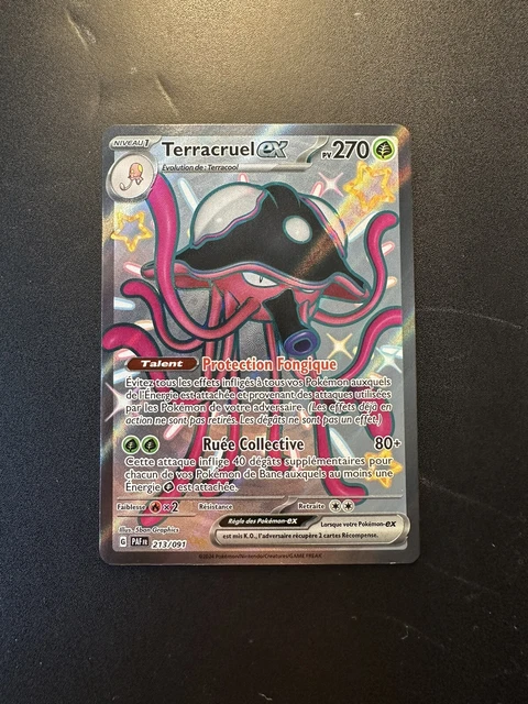 Carte Pokémon Terracruel Ex 213/091 Shiny Ultra Rare – Destinées De Paldea – Neuve Sous Sleeve, Top-Loader