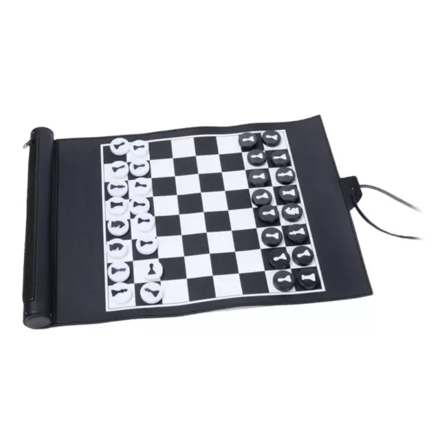 Jeu d'échecs enroulable pliable 32 pièces d'échecs pour jeux de voyage pour