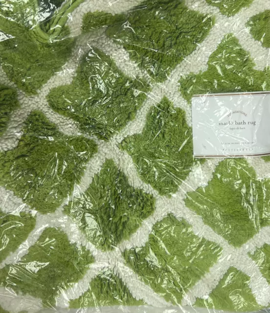 "Alfombra de baño Pottery Barn Marlo verde 21"" x 34"
