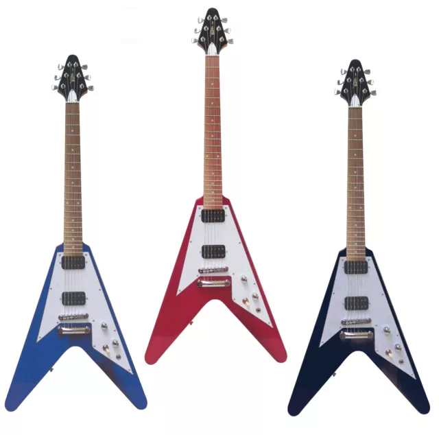 E-Gitarre im Pfeildesign, verschiedene Modelle / Farben, FV5 schwarz,rot,blau