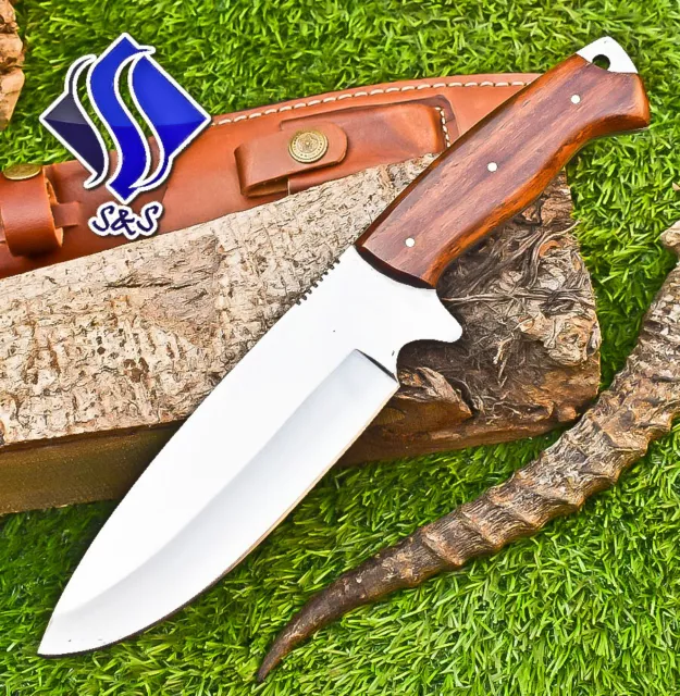 Custom Handemade Fixed Blade D2 Steel Full Tang Hunting Knife With Sheath