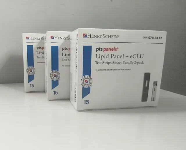 Panel de lípidos PTS + paquete inteligente eGlu 3 cajas con vencimiento 02/2024