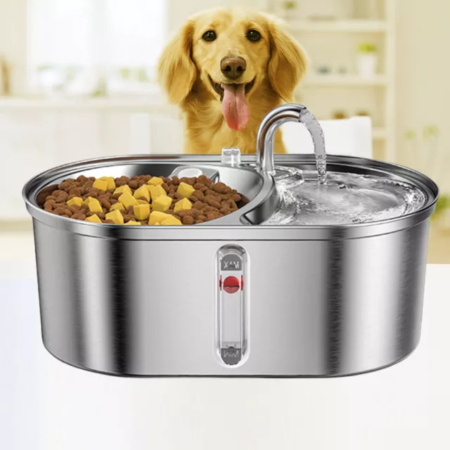 Stainless Steel Dog Water Dispenser Ultra Quiet 3L Automatic Pet Water Dispenser