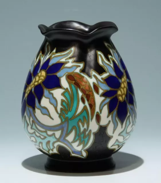 Große Art Deco Keramik Vase GOUDA Holland        #18049 2