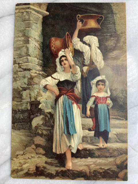 Antique Art Painting Stengel & Co Postcard Les Cervarolles by Hebert Ernest