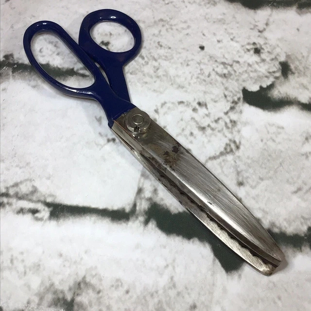Vintage Wiss Pinking Sheers Upholstery Scissors Edgers 8” Navy Blue Handle