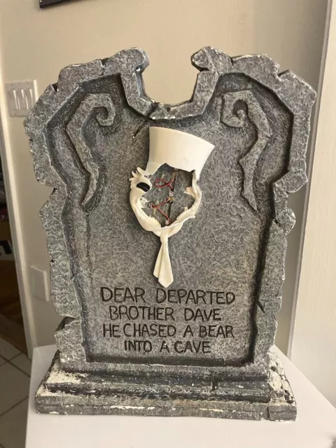 DISNEY HAUNTED MANSION Tombstone Replica Brother Dave Ran into Cave ...