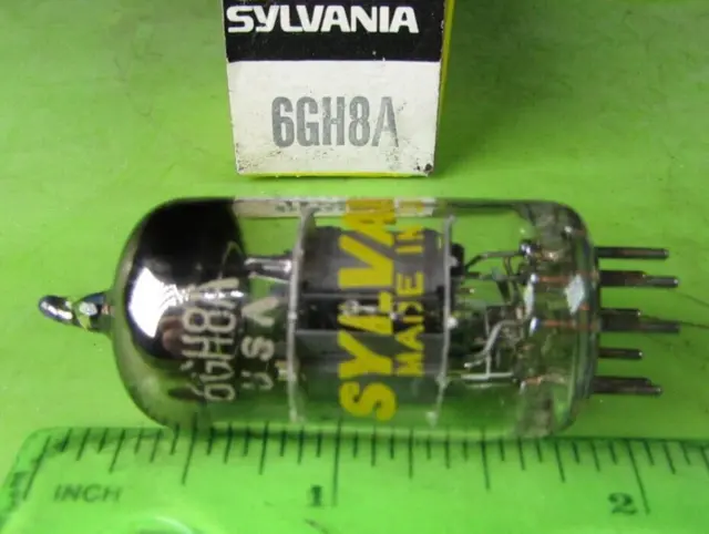 SYLVANIA 6GH8A Staubsauger Rohr TV Gitarre Amp Ham Radio NOS 9 Pinnen Spitze USA